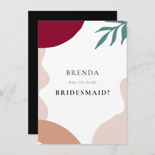 Convite Abstrato modela placa de proposta Bridesmaid