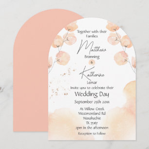 Convite Abstrato Moderno Casamento Floral Cor-de-Rosa Espe