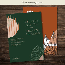 Convite Abstrato Moderno Japandi Escandinavo Datas de Salv