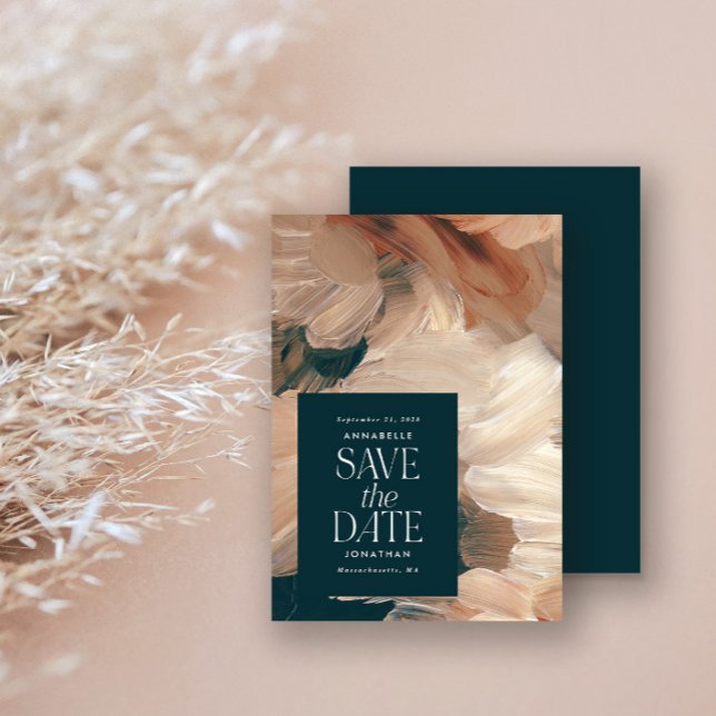 Convite Abstrato pintou o chic de terracotta, creme de chá (Criador carregado)