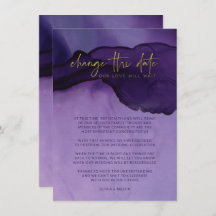 Abstrato Roxo E Dourado Alterar A Data Casamento