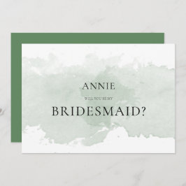 Convite Abstrato verde d'água bridesmaid proposta card