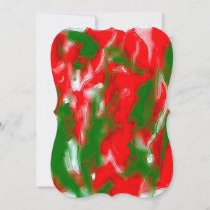 Convite Abstrato Vermelho, Branco e Verde