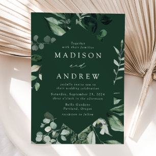 Convite Abundant Greenery Frame Wedding