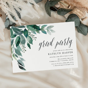 Convite abundante da festa de formatura da folha  