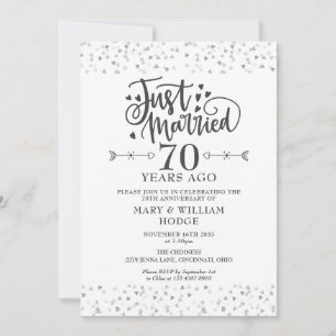 Convite Acaba de Casar 70º Aniversário de Casamento