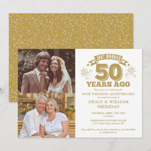 Convite Acaba de Casar Aniversário de 50 anos de Casamento