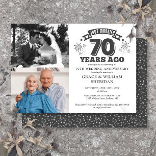 Convite Acaba de Casar Aniversário de 70 Anos de Casamento