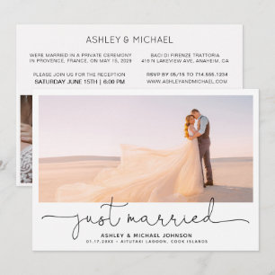 Convite Acaba de Fugir para se Casar Recepção de Fotos 4 I