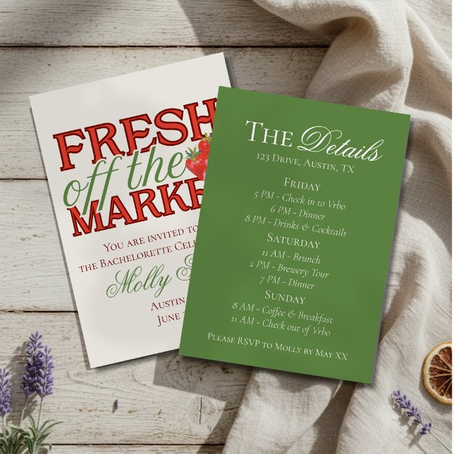 Convite Acabado de Chegar ao Mercado – Noivas Modernas Per (Celebrate your newly-engaged status in style with this elegant “Fresh Off the Market” design!)