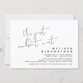 Convite Acabamos de não conseguir esperar, Casamento Moder