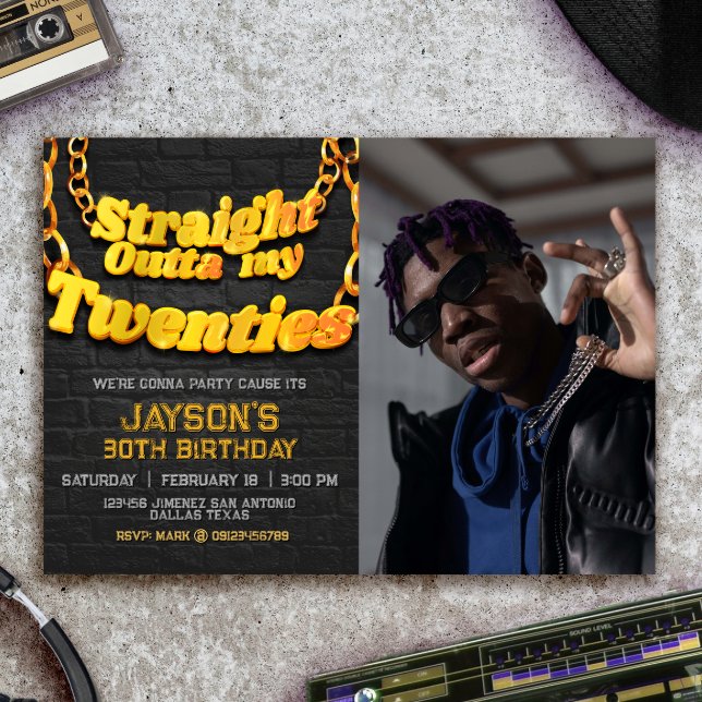 Convite Acabou a minha década de 20 com Foto (Criador carregado)