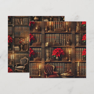 Convite Academia Dark Imprimível Poinsettia Bookshelf