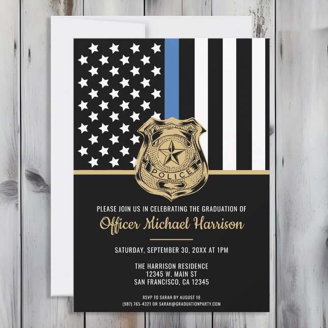 Convite Academia de Polícias de Graduação Policial (Perfect invitation to invite guests to celebrate the new police academy graduate in law enforcement!)