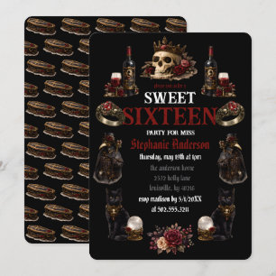 Convite Academia Sombria Gótica Sweet 16