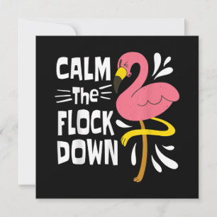 Convite Acalme o Rebanho Camisa Divertida Flamingo Rosa
