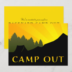 Convite Acampa para fora a cena do por do sol