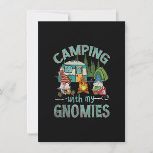 Convite Acampamento com meus Gnomies Gnome engraçado acamp