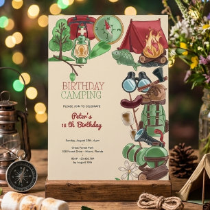 Convite Acampamento de aniversário