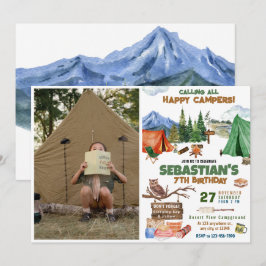 Convite Acampamento de crianças modernas Festas de anivers