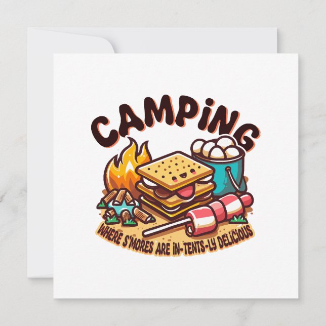 Convite acampamento de smores (Verso)