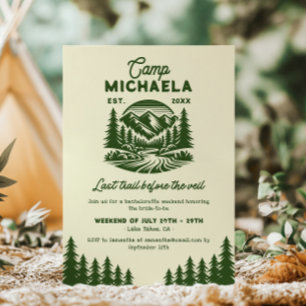 Convite Acampamento Fim de Semana de Despedida de Solteira