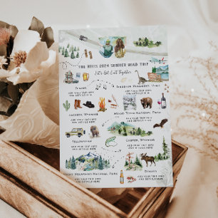 Convite Acampamento nas Montanhas Itinerário de Viagem de 