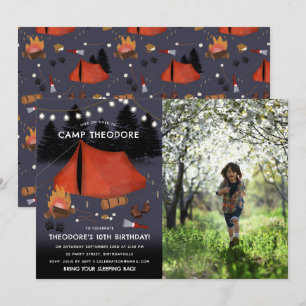 Convite Acampamento no exterior - Foto de Aniversário de C