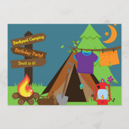 Convite Acampamento no quintal Campout Sleepover Aniversár