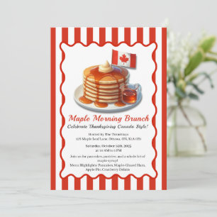 Convite Ação de Graças ao Estilo Canadá Brunch Maple Mor