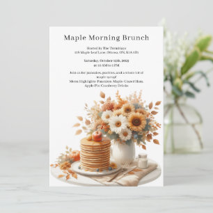 Convite Ação de Graças ao Estilo Canadá   Brunch Maple Mor