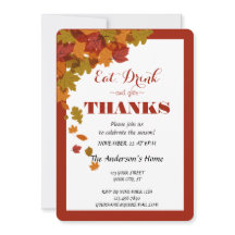 Ação de Graças Coma Bebida e Dê Obrigados Caindo