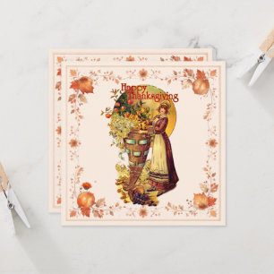 Convite Ação de Graças da Garota Peregrina