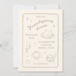 Convite Ação de Graças de Amizade Estética Neutral