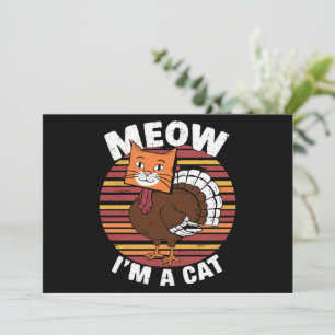 Convite Ação de Graças Engraçado Turquia Falso Retro de Ga