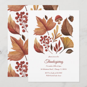 Convite Ação de Graças ou Ação de Amizade da Woodland