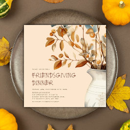 Convite Ação de Graças Rustic Watercolor Fall Friendly