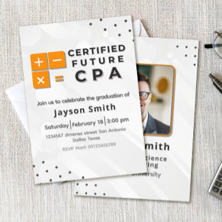 Convite Accounting Graduation with Photo