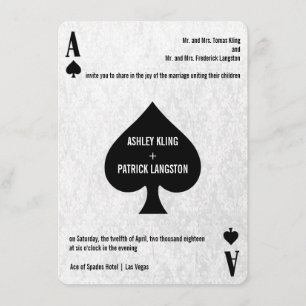 Convite Ace of Spades Modern Chic Weditation