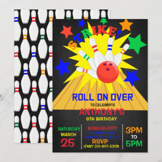 Convite Acender... FESTA DE ANIVERSÁRIO Boliche STRIKE