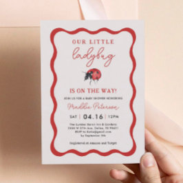 Convite Acene nosso Chá de fraldas de Menina Ladybug