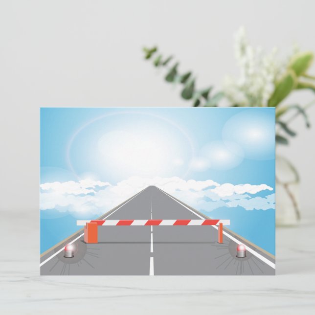 Convite Acesso Bloqueado à Barreira Rodoviária Vermelha e  (Em pé/Frente)