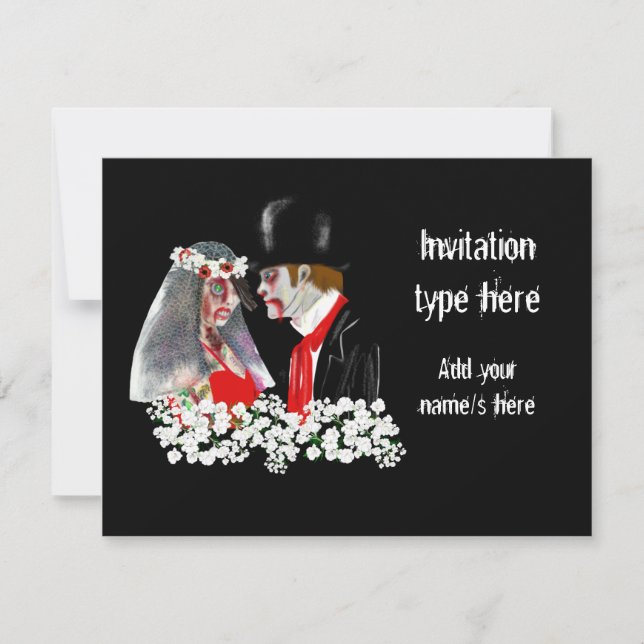 Convite Acessórios para noivos de casamento de Zombies per (Frente)