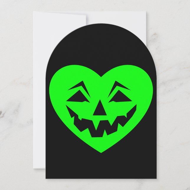 Convite ácido verde-halloween namorados gótico (Frente)