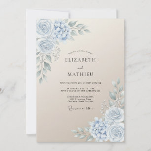 Convite Aço Champanhe Ranunculus Eucalipto Casamento