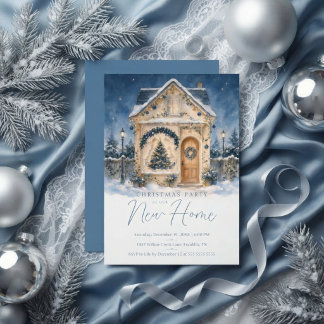 Convite Aconchegante Azul Poeirento Nova Casa Natal Chalé 