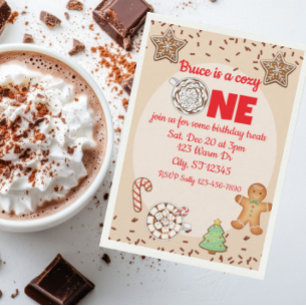 Convite Aconchegante Um, chocolate quente inverno 1º anive