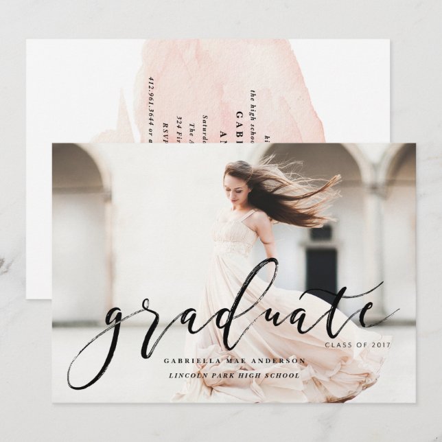 Convite Acondicionamento à mão CLASSE DE Graduação DE 2017 (Frente/Verso)