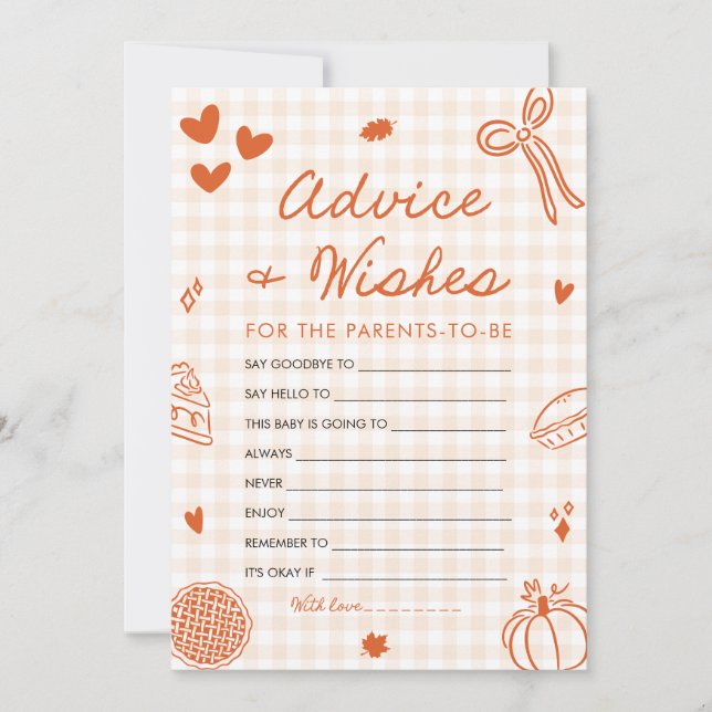 Convite Aconselhamento de Chá de fraldas Desenhado à Mão e (Frente)