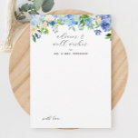 Convite Aconselhamento e Desejos de Casamento de Hydrangea<br><div class="desc">Cartões de chá de panela e de desejos Blue Hydrangea</div>